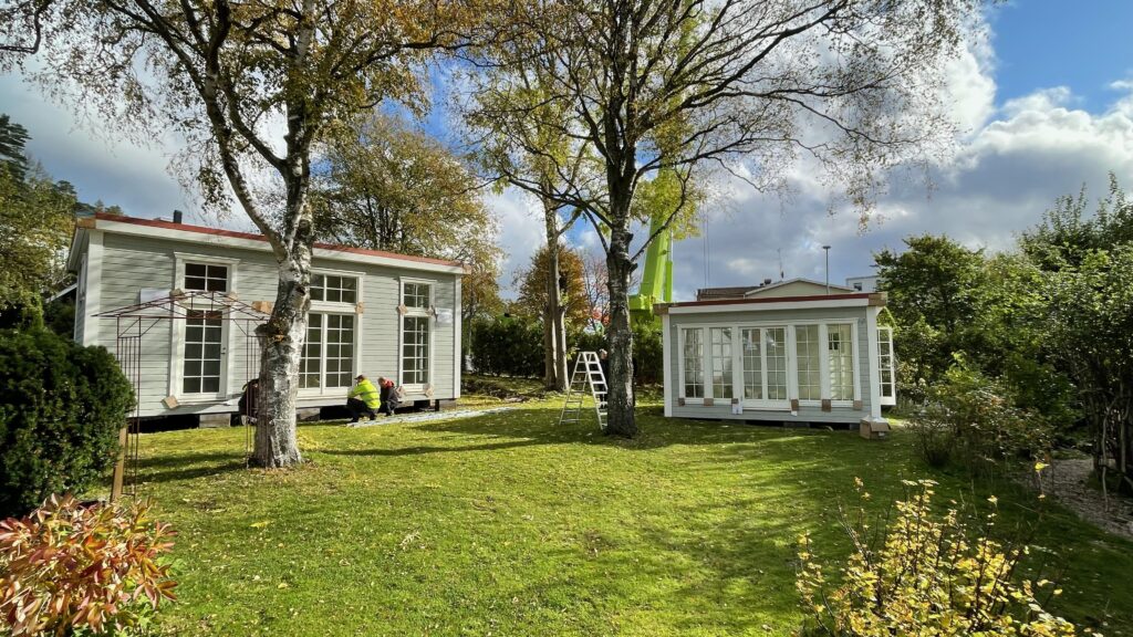 Grundläggning för attefallshus och ateljé på Fallströmsgatan i Mölndal